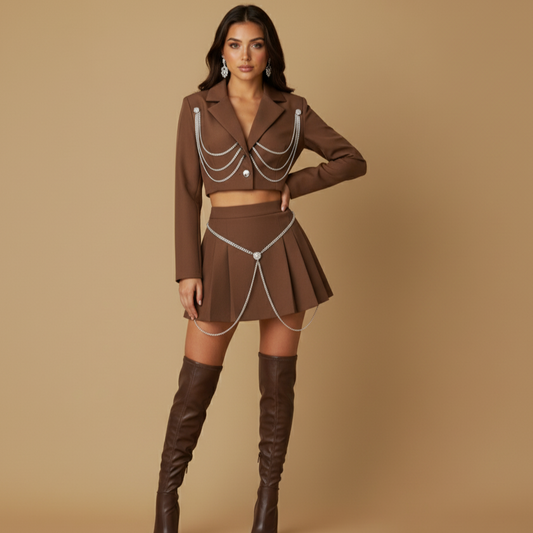 Pleated Skirt Set